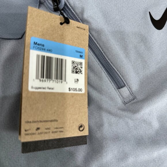 Nike Court Slam Advantage ADV Tennis Polo Jersey Mens Medium Blue FD5244 440 - Picture 12 of 14